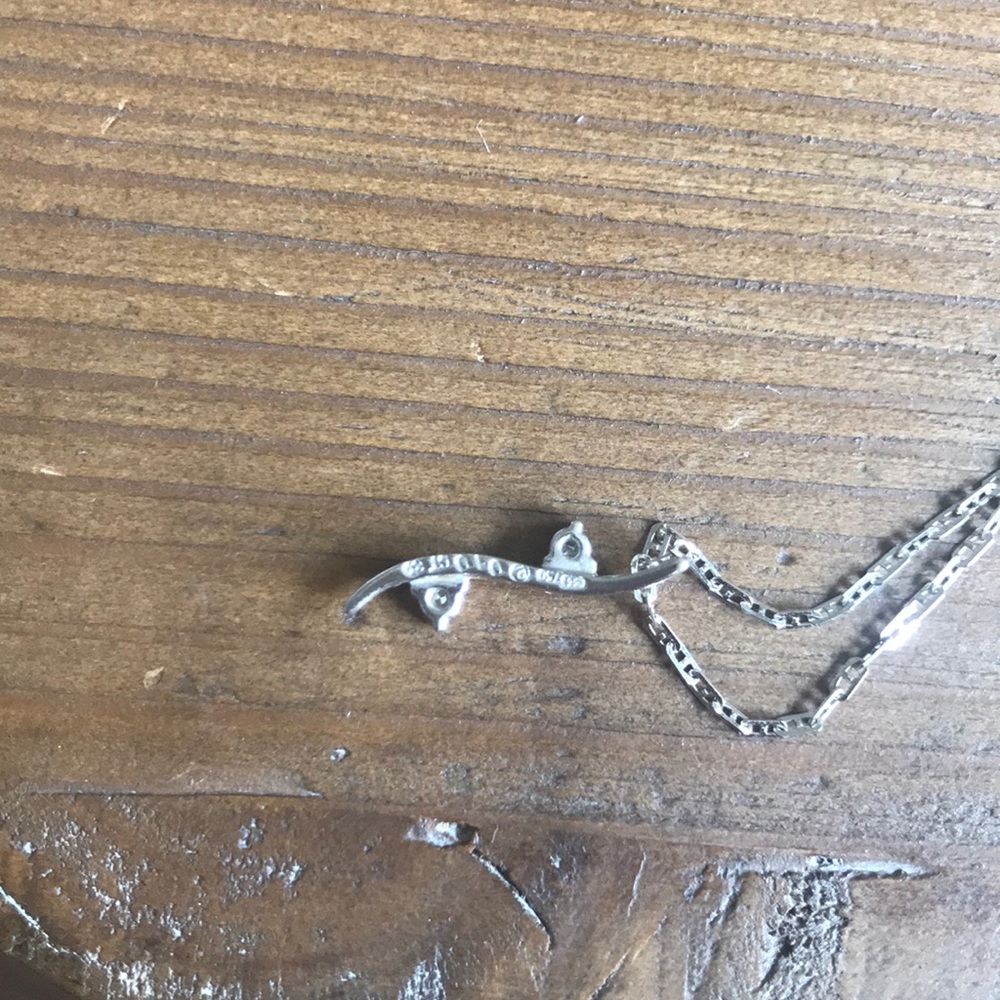 Authentic 18k Solid White Gold Diamond Necklace - image 5